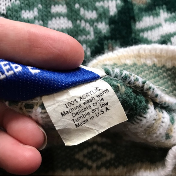 VTG 80s Retro Abstract Leaf Print Patterned Sweater - Picture 2 of 8